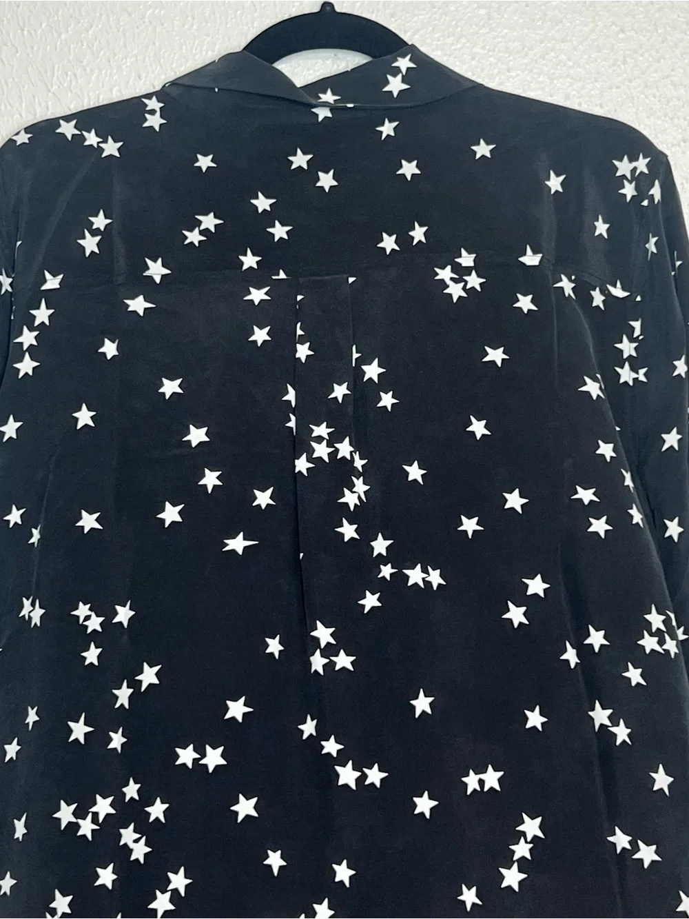NWT Equipment Slim Signature Silk Shirt Bl White Star Print Size XL
